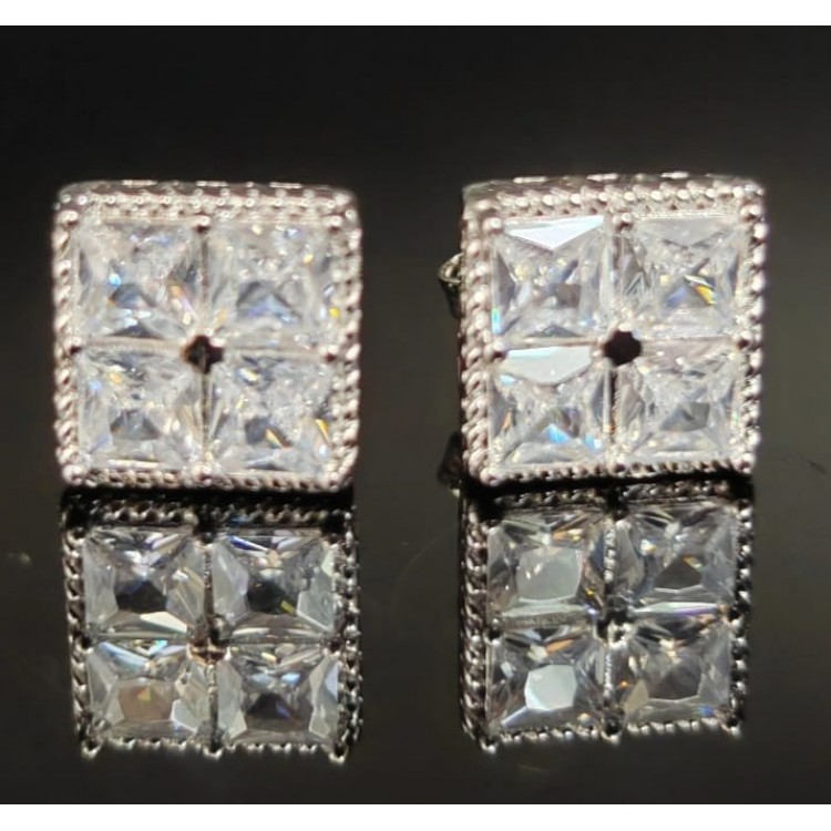 Square Cut Diamond Earring